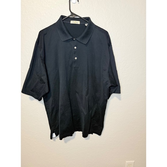 Peter Millar Mens XL Black Polo Shirt Short Sleeve Cotton Casual - Picture 1 of 4